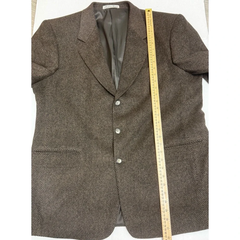 TOM TAILOR Sport Coat Blazer Jacket Mens  Brown Cashmere Blend 44L Academia Prep
